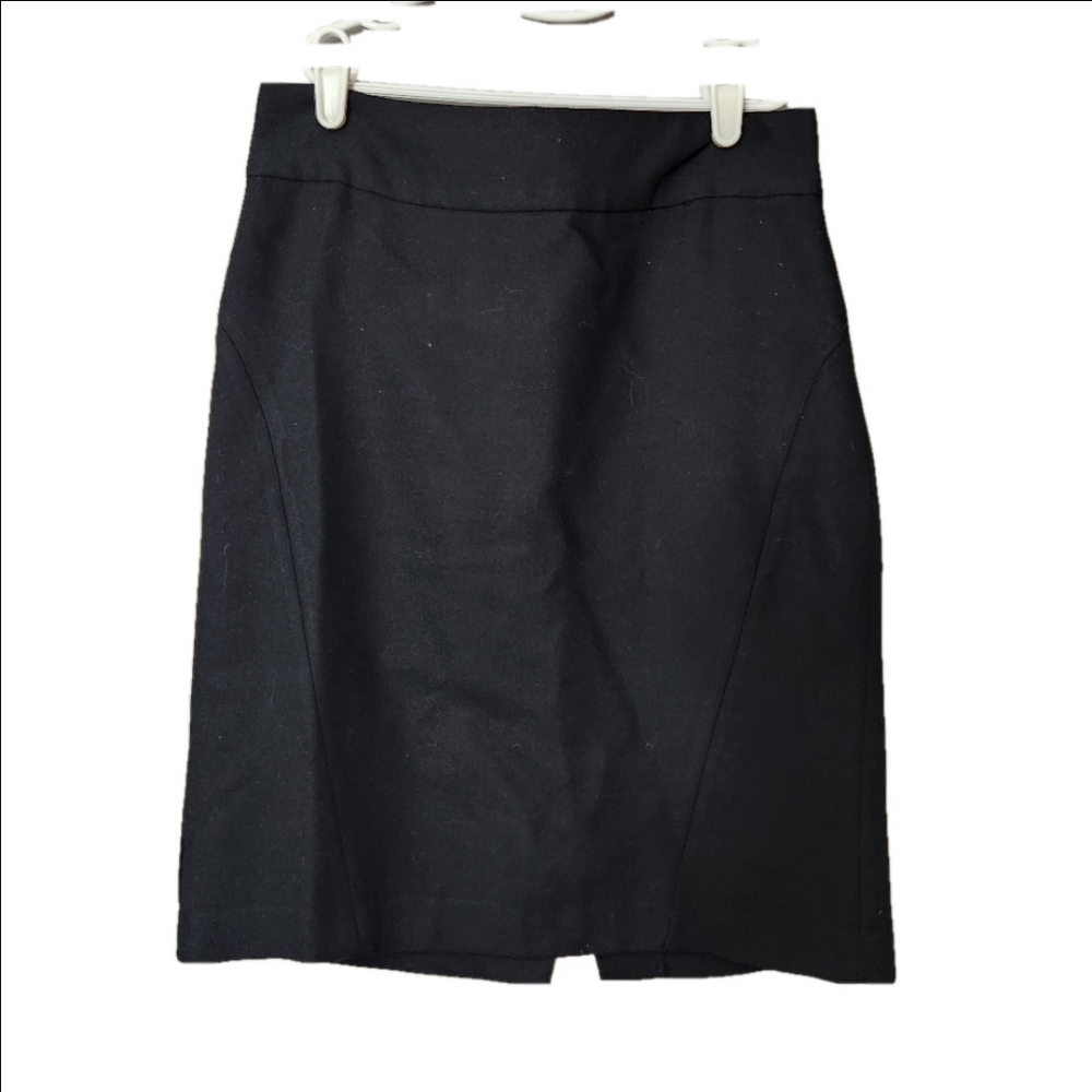 Banana Republic solid black wool blend Pencil skirt size 4 lined 21 inch length